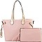 Two-Tone Classic 2 in 1 Shopper Tote Wristlet Set