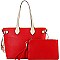 Two-Tone Classic 2 in 1 Shopper Tote Wristlet Set