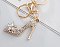 Rhinestone Lady High Heel Metal Bag Pendant Keychain