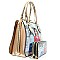 Michelle Obama Rhinestone Closure Satchel & Wallet Set Handbag