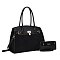 WHOLESALE Uma Suede Lock Hardware Satchel Set