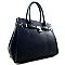 Belted & Padlock Accent Celebrity Fashion Tote