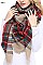 MULTI TONE PLAID OVERSIZED BLANKET SCARVES SHAWLS