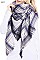 MULTI TONE PLAID OVERSIZED BLANKET SCARVES SHAWLS