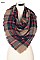 MULTI TONE PLAID OVERSIZED BLANKET SCARVES SHAWLS