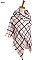 MULTI TONE PLAID OVERSIZED BLANKET SCARVES SHAWLS