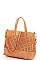 STYLISH NATURAL WOVEN 2-TONE TOTE JYSL-595