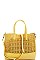 STYLISH NATURAL WOVEN 2-TONE TOTE JYSL-595