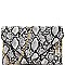 Large Snake Print Envelope Clutch Shoulder Bag