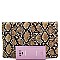 Large Snake Print Envelope Clutch Shoulder Bag