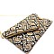 Large Snake Print Envelope Clutch Shoulder Bag