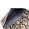 Large Snake Print Envelope Clutch Shoulder Bag