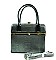 Genuine Snake Print Embossed Jewel-top Boxy Shape Satchel