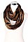 PACK OF 12 ASSORTED COLOR ANIMAL PRINT SOFT FUR INFINITY SCARVES