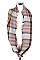 Pack of 12 Classic Plaid Pattern Infinity Scarves