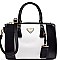 SS1117-LP Alyssa Triangular Logo 3 Compartment Satchel