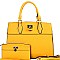 STRUCTURED PADLOCK ACCENT SATCHEL SET