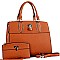 STRUCTURED PADLOCK ACCENT SATCHEL SET