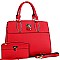 STRUCTURED PADLOCK ACCENT SATCHEL SET