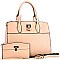 STRUCTURED PADLOCK ACCENT SATCHEL SET
