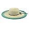 TRI-TONE WIDE BRIM STRAW HAT