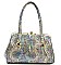 AMAZING SNAKE PRINT JEWEL TOP STONED SATCHEL & TOTE