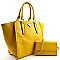 Saffiano 3 Compartment Wing Tote With Matching Wallet