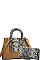 2 IN 1 SNAKE TWO TONE SATCHEL WITH WALLET