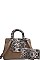 2 IN 1 SNAKE TWO TONE SATCHEL WITH WALLET