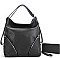 2 IN 1 TRENDY ZIPPER STYLISH HOBO BAG SET