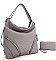 2 IN 1 TRENDY ZIPPER STYLISH HOBO BAG SET