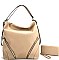 2 IN 1 TRENDY ZIPPER STYLISH HOBO BAG SET