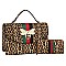 Queen Bee Stripe Lucky Leopard Flap 2-in-1 Satchel