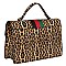 Queen Bee Stripe Lucky Leopard Flap 2-in-1 Satchel