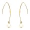 Plastic Pearl Long Fish Hook Earring  TE0229-LP
