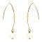 Plastic Pearl Long Fish Hook Earring  TE0229-LP