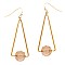 TE0902-LP Metal Glass Geometric Oepn-cut Earring