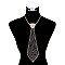 LARGE TRENDY RHINESTONE TIE Necklace