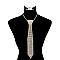 Long Rhinestone Tie Necklace