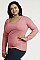 PACK OF 6 PIECES LADIES LONG SLEEVE ROUND NECK T-SHIRT PLUS SIZE MUTR005X