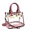Hardware Accent Transparent Clear Structured Medium Satchel