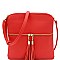 Front Pocket Tasselled Tall Crossbody Bag