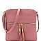 Front Pocket Tasselled Tall Crossbody Bag