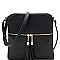 Front Pocket Tasselled Tall Crossbody Bag