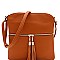 Front Pocket Tasselled Tall Crossbody Bag