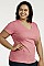 PACK OF 6 PIECES LADIES V-NECK T-SHIRT PLUS SIZE MUTV001X