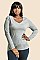 PACK OF 6 PIECES LADIES LONG SLEEVE V-NECK T-SHIRT PLUS SIZE MUTV006X