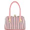 Ravishing Jewel-top Petite Striped Satchel/Messenger Bag