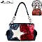 American Pride Embroidered Crystal Lone-Star Print Satchel