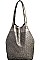 LUXURY GENUINE LEATHER STELLA 2IN1 MESH TOTE BAG